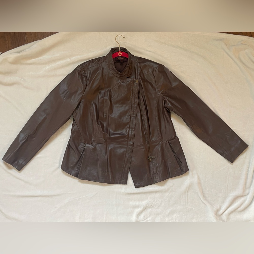 Hal Rubenstein Brown Leather Jacket Size XL